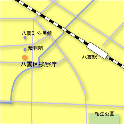 八雲区検周辺地図