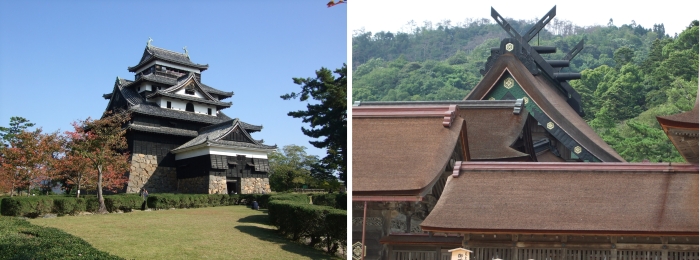 松江城と出雲大社